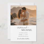 Moderne Script Elegante Trouwfoto Save The Date Kaart (Achterkant)