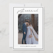 Moderne Script Elegante Uitnodiging | net getrouwd (Voorkant)
