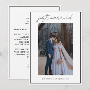 Moderne Script Elegante Uitnodiging   net getrouwd