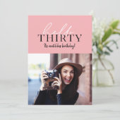 Moderne script en geometrische 30e verjaardagfoto (Staand voorkant)