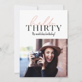 Moderne script en geometrische 30e verjaardagfoto (Voorkant)