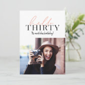 Moderne script en geometrische 30e verjaardagfoto (Staand voorkant)