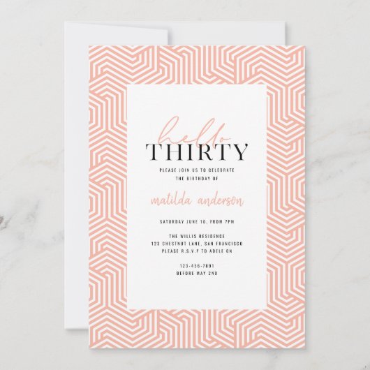 Moderne script en geometrische 30e verjaardagfoto (Achterkant)