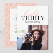 Moderne script en geometrische 30e verjaardagfoto (Voorkant / Achterkant)