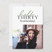 Moderne script en geometrische 30e verjaardagfoto (Voorkant)
