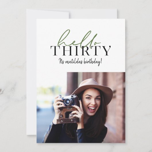 Moderne script en geometrische 30e verjaardagfoto (Voorkant)