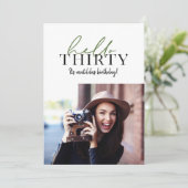 Moderne script en geometrische 30e verjaardagfoto (Staand voorkant)