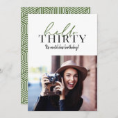 Moderne script en geometrische 30e verjaardagfoto (Voorkant / Achterkant)
