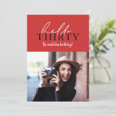 Moderne script en geometrische 30e verjaardagfoto (Staand voorkant)