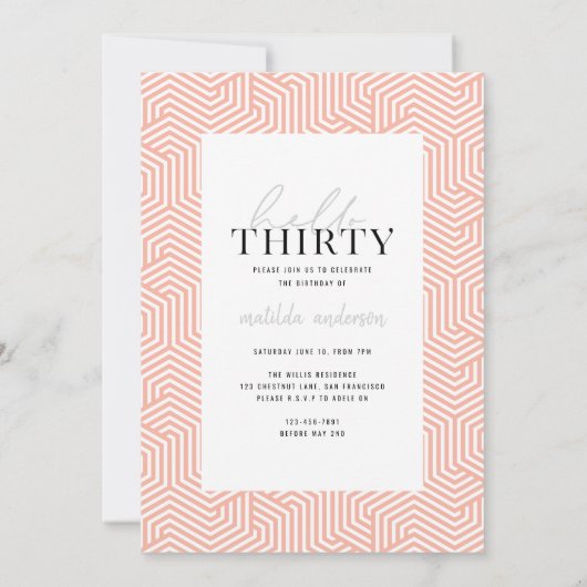 Moderne script en geometrische 30e verjaardagfoto (Achterkant)