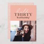 Moderne script en geometrische 30e verjaardagfoto (Voorkant / Achterkant)