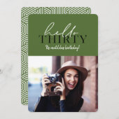 Moderne script en geometrische 30e verjaardagfoto (Voorkant / Achterkant)