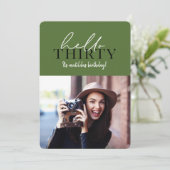 Moderne script en geometrische 30e verjaardagfoto (Staand voorkant)