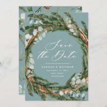 Moderne script eucalyptus elegant bruiloft