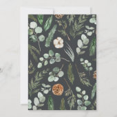 Moderne script eucalyptus elegant bruiloft save the date (Achterkant)