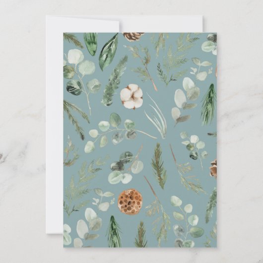 Moderne script eucalyptus elegante trouw save the date (Achterkant)