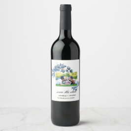 Moderne Script Eucalyptus Mousserende Wijnlabel Wijn Etiket