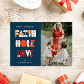 Moderne Script Faith Holiday fotokaart Feestdagenkaart