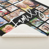 Moderne Script FAMILIE 19 Fotocollage Aangepaste k Sherpa Deken (3/4)