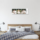 Moderne Script Familie Aangepast 3 Foto's Naam Canvas Afdruk (Insitu (Slaapkamer))
