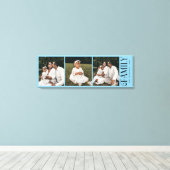 Moderne Script Familie Aangepast 3 Foto's Naam Canvas Afdruk (Insitu (Houten vloer))