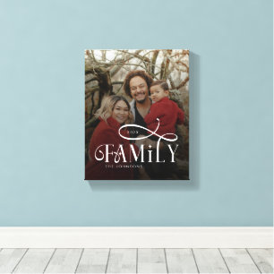 Moderne Script Familie Aangepaste Foto Naam Canvas Afdruk