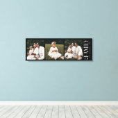 Moderne Script Familie Custom 3 Foto's Naam Canvas Afdruk (Insitu (Houten vloer))