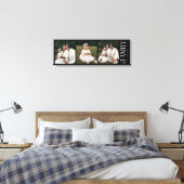 Moderne Script Familie Custom 3 Foto's Naam Canvas Afdruk (Insitu (Slaapkamer))