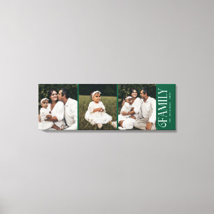 Moderne Script Familie Custom 3 Foto's Naam Canvas Afdruk