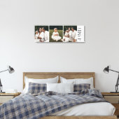 Moderne Script Familie Custom 3 Foto's Naam Canvas Afdruk (Insitu (Slaapkamer))