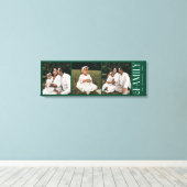 Moderne Script Familie Custom 3 Foto's Naam Canvas Afdruk (Insitu (Houten vloer))