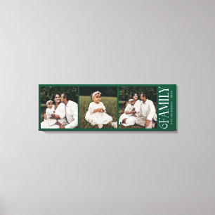 Moderne Script Familie Custom 3 Foto's Naam Canvas Afdruk