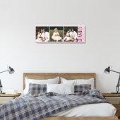 Moderne Script Familie Custom 3 Foto's Naam Canvas Afdruk (Insitu (Slaapkamer))