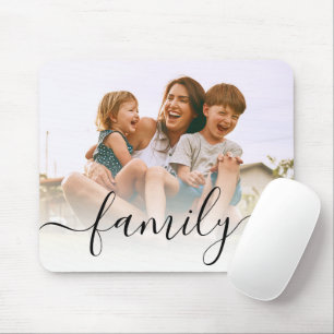 Moderne Script Familie Foto Aangepast Muismat
