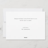 Moderne Script Familie Foto Gelukkig Kerstkaart (Achterkant)