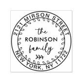 Moderne Script Familie Retouradres Ronde Stempel (Design)