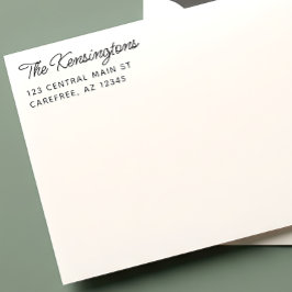 Moderne Script Familienaam Retouradres Zelfinktende Stempel