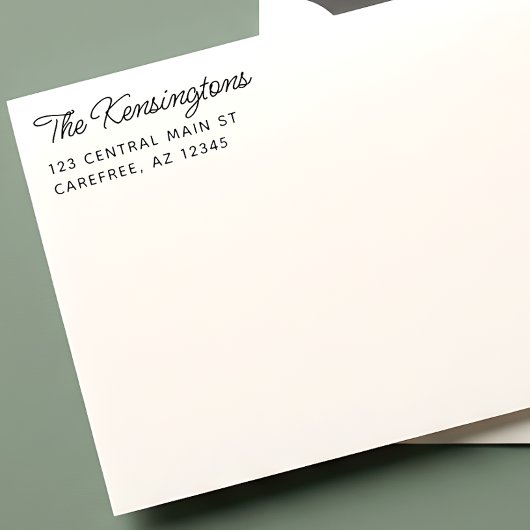 Moderne Script Familienaam Retouradres Zelfinktende Stempel