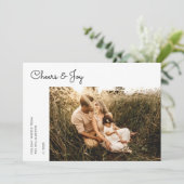 Moderne Script Family-fotokerstfeestkaart (Staand voorkant)