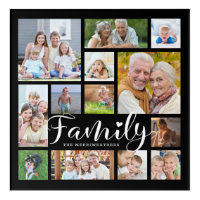 Moderne Script FAMILY Photo Collage Black