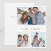 Moderne Script Family Photo Holiday-kaart Feestdagenkaart (Voorkant / Achterkant)