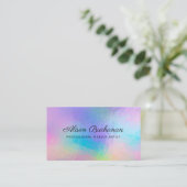 Moderne Script Faux Holographic Makeup Artist Visitekaartje (Staand voorkant)