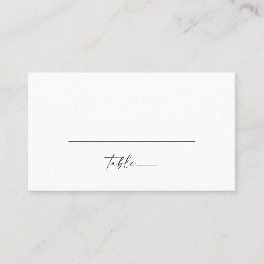 Moderne Script Flat Wedding Place Card Plaatskaartje (Voorkant)