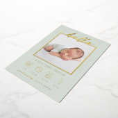 Moderne Script Folie Hallo Baby Geboorteaankondigi Uitnodiging (Gedraaid)