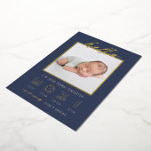Moderne Script Folie Hallo Baby Geboorteaankondigi Uitnodiging (Gedraaid)