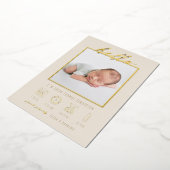 Moderne Script Folie Hallo Baby Geboorteaankondigi Uitnodiging (Gedraaid)