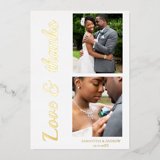 Moderne script folie trouw dank je kaart (Voorkant)