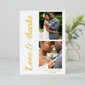 Moderne script folie trouw dank je kaart (Staand Voorkant)