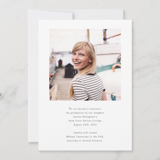 Moderne Script Foto Afgestudeerde Aankondiging (Achterkant)