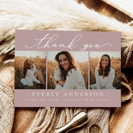 Moderne Script Foto Afstudeer Dank Je Briefkaart